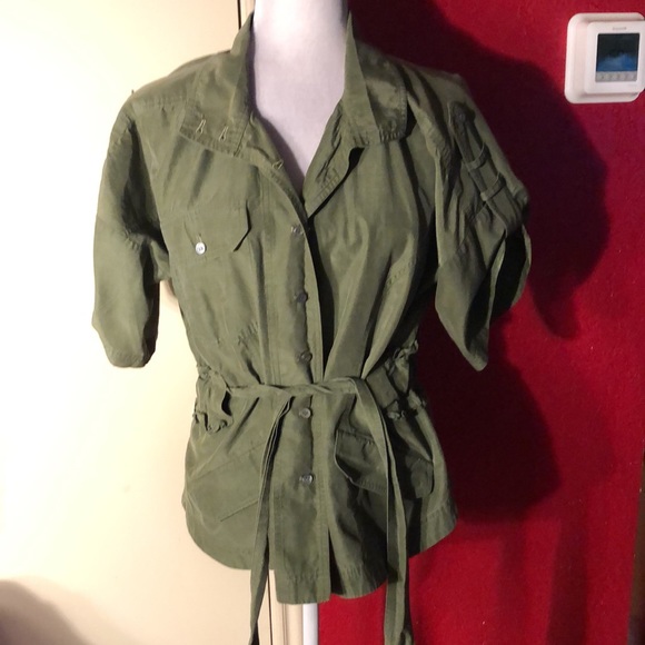 Marissa Webb Jackets & Blazers - Marissa Webb Short Sleeve Belted Jacket